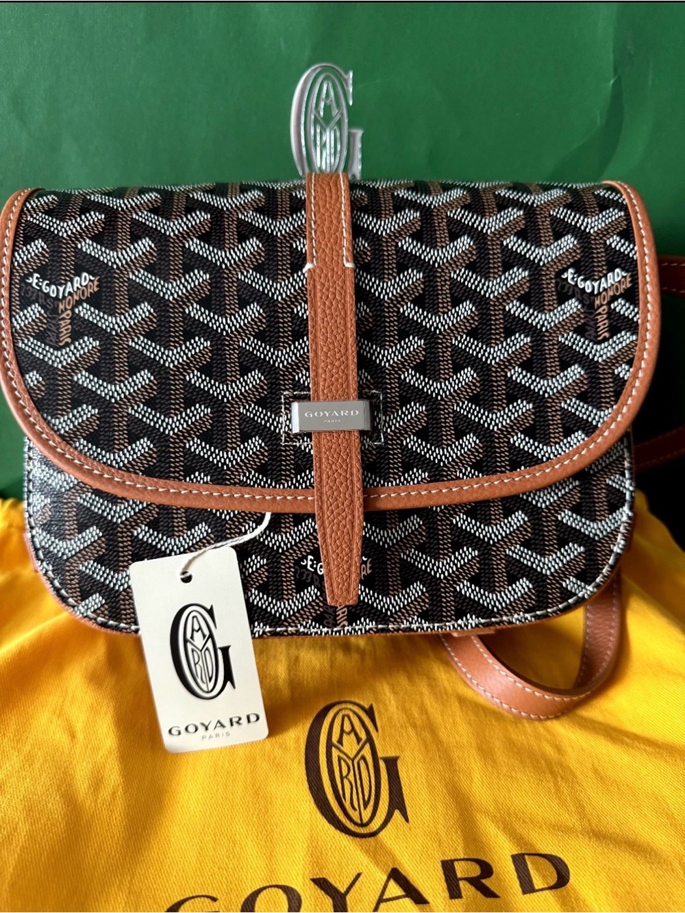 Goyard Geometric Crossbody in Black & Brown